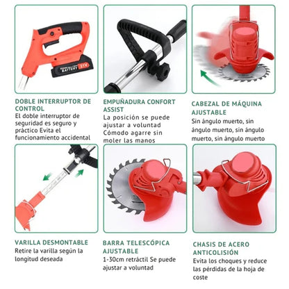 Cortadora de Cesped 2 Baterias  -Raynova®