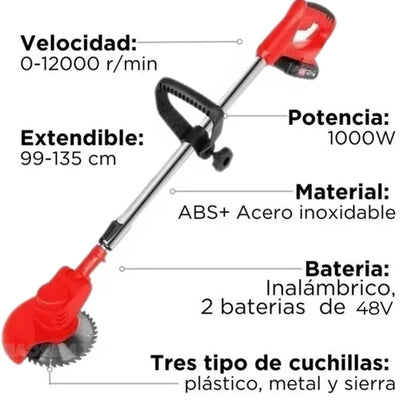 Cortadora de Cesped 2 Baterias  -Raynova®