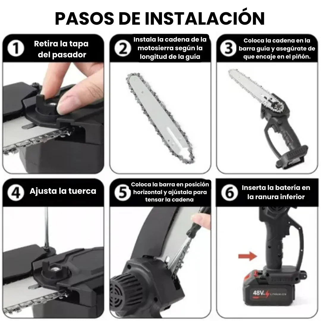 Motosierra portatil 2 baterias + Kit Gratis🎁