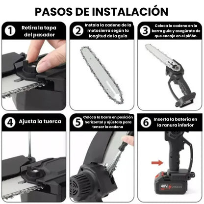Motosierra portatil 2 baterias + Kit Gratis🎁