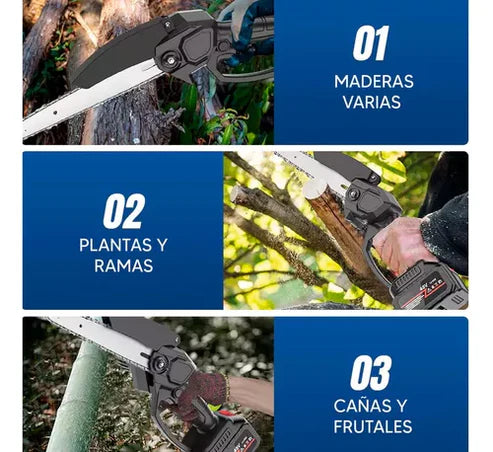 Motosierra portatil 2 baterias + Kit Gratis🎁