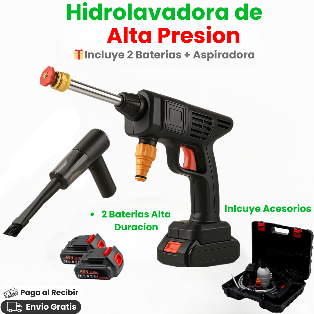 Hidrolavadora Alta Presion con 2 Baterias + Regalo🎁