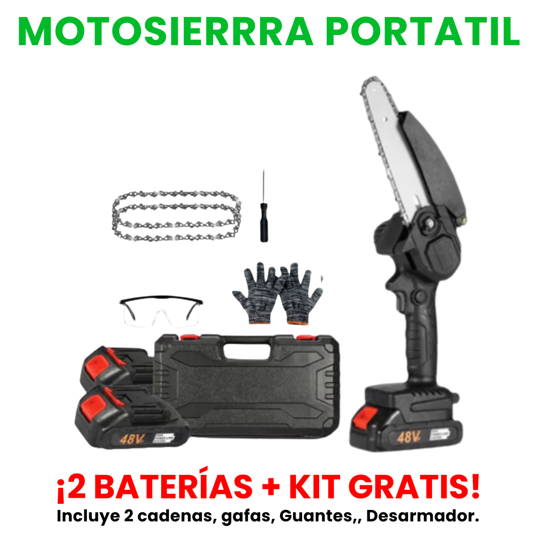 Motosierra portatil 2 baterias + Kit Gratis🎁