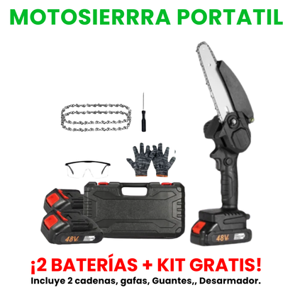 Motosierra portatil 2 baterias + Kit Gratis🎁